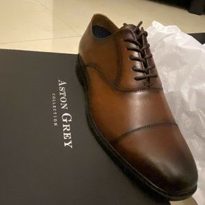 Aston Grey Saumon Cap Toe Oxford Cognac Size 11